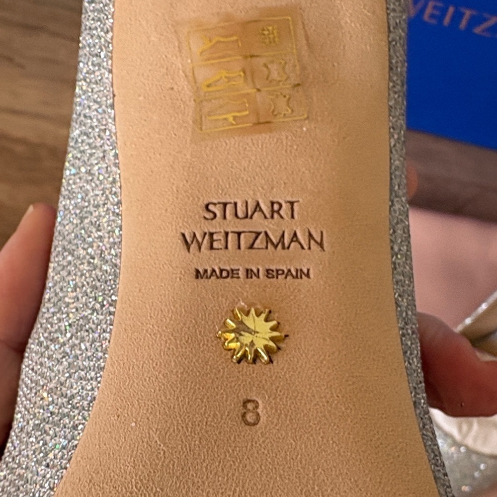 Stuart Weitzman Glittering Silver Heels - Picture 13 of 16